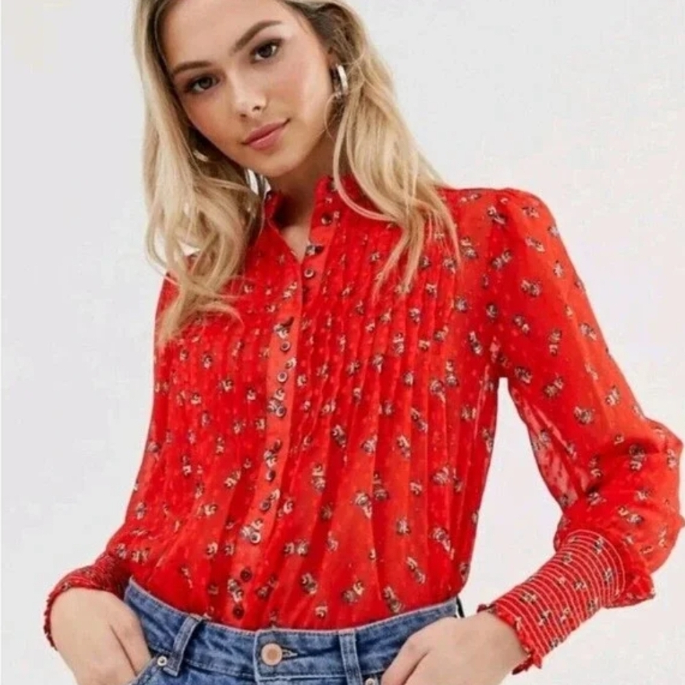 Free People Flowers In December Blouse, Size L